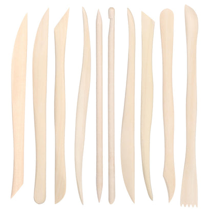 50PCS Wooden Clay Sculpting Tools, 6.2'' Smooth Double Ended Clay Modeling Tools, Polymer Clays Tool Sculpting, Wood Pottery Tool Kit for Ceramics Soap Playdough Carving Supplies