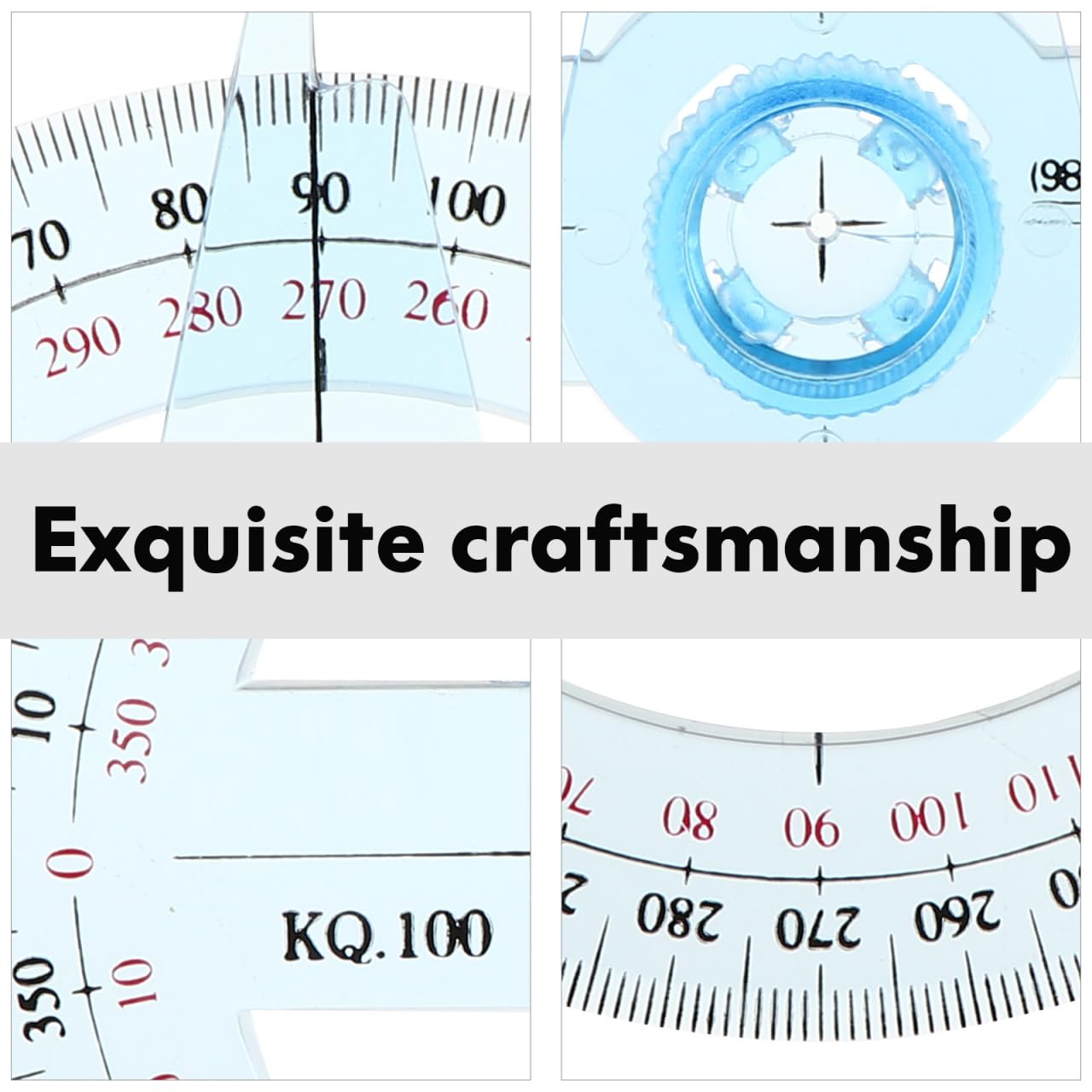 iplusmile 10 Pcs 360 Degree Circle Protractor with Swing Arm 4 Inch Plastic Angle Finder Measuring Ruler for School Geometry Drafting and Woodworking Classroom Bulk Sky Blue