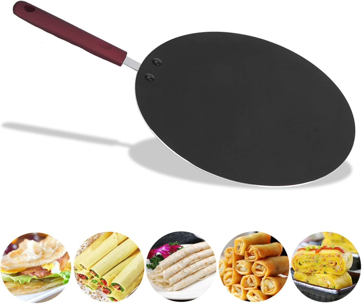 Portable Non-Stick Crepe Maker, Mini Frying Pan Pancake Griddle for Home Cooks, Crepe Lovers
