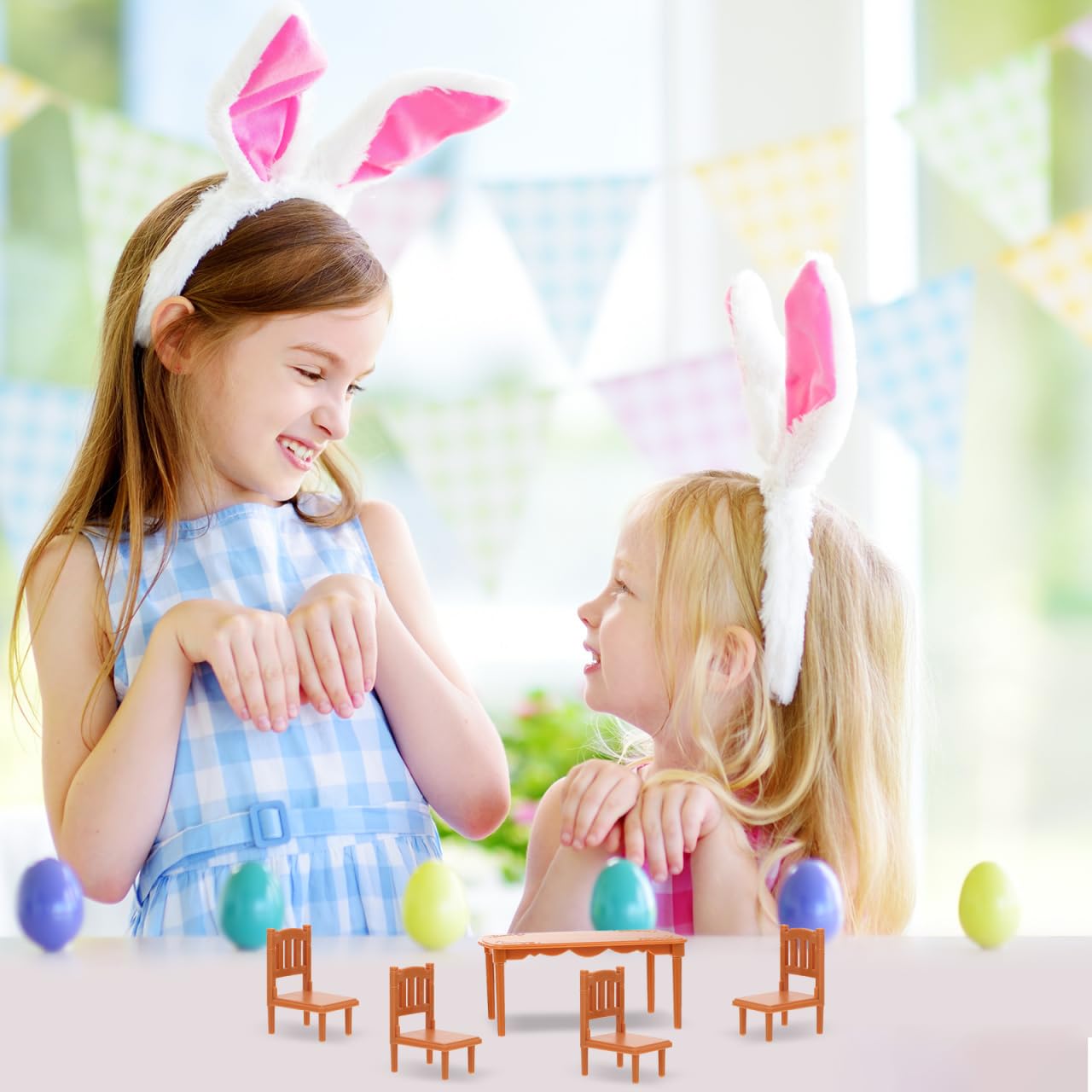 FOYTOKI Mini Furniture Small Creative Dining Table and Chair Set 1 24 Scale Dollhouse Accessories Lightweight Portable for Doll Living Room and Play