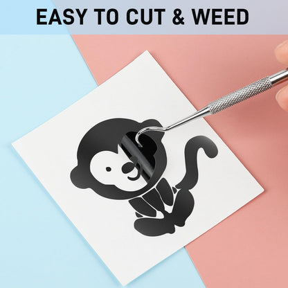iImagine Vinyl 12'' x 42Ft Matte Black Permanent Vinyl Roll - Permanent Adhesive Vinyl Roll for Silhouette, Cameo Cutters, Signs, Craft Die Cutters, Home Decor,