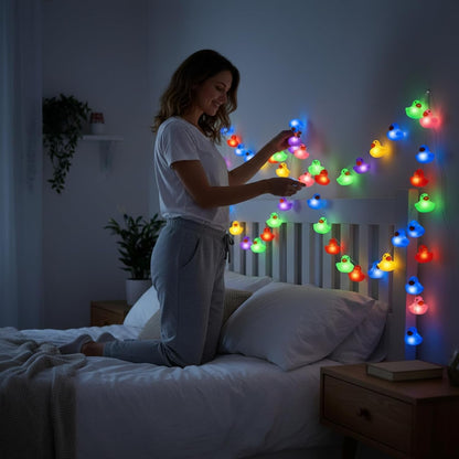 1 60/100 Deekin Pcs LED Rubber Duck String Lights Valentines Tree Decor Duck Battery Operated String Lights Decorative