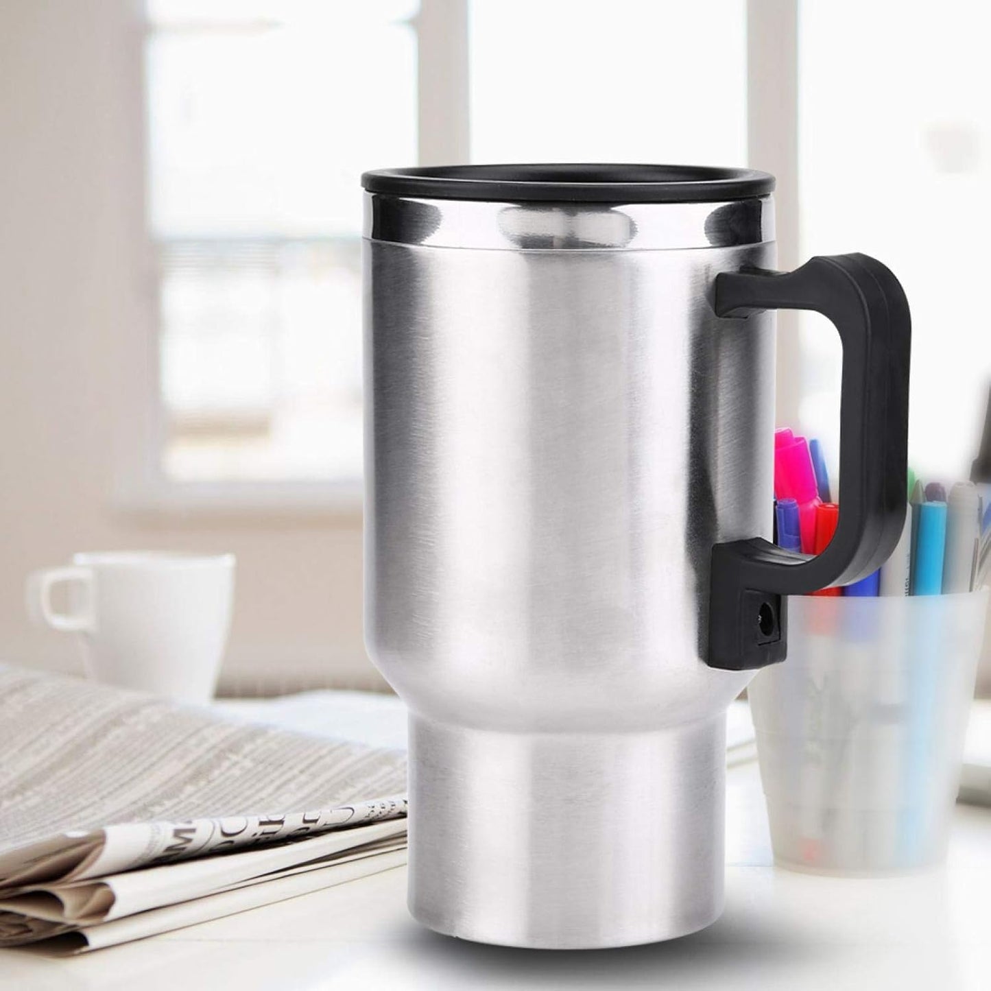 Gorgeri 12V Car Kettle, 450ml Electric In-Car Stainless Steel Heating Cup for Coffee Tea