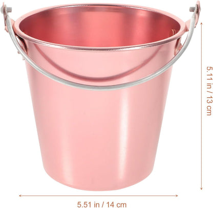 Metal Ice Bucket Pails for Beer & Wine, 1.25L Aluminum Alloy Cooler Bucket with Ice Tongs