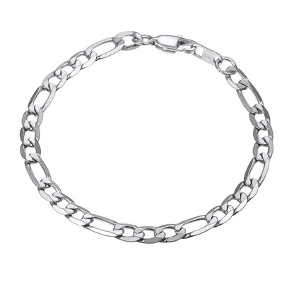 PROSTEEL Stainless Steel Figaro Link Chain Bracelet 6mm 7.5 Inch Men Jewelry