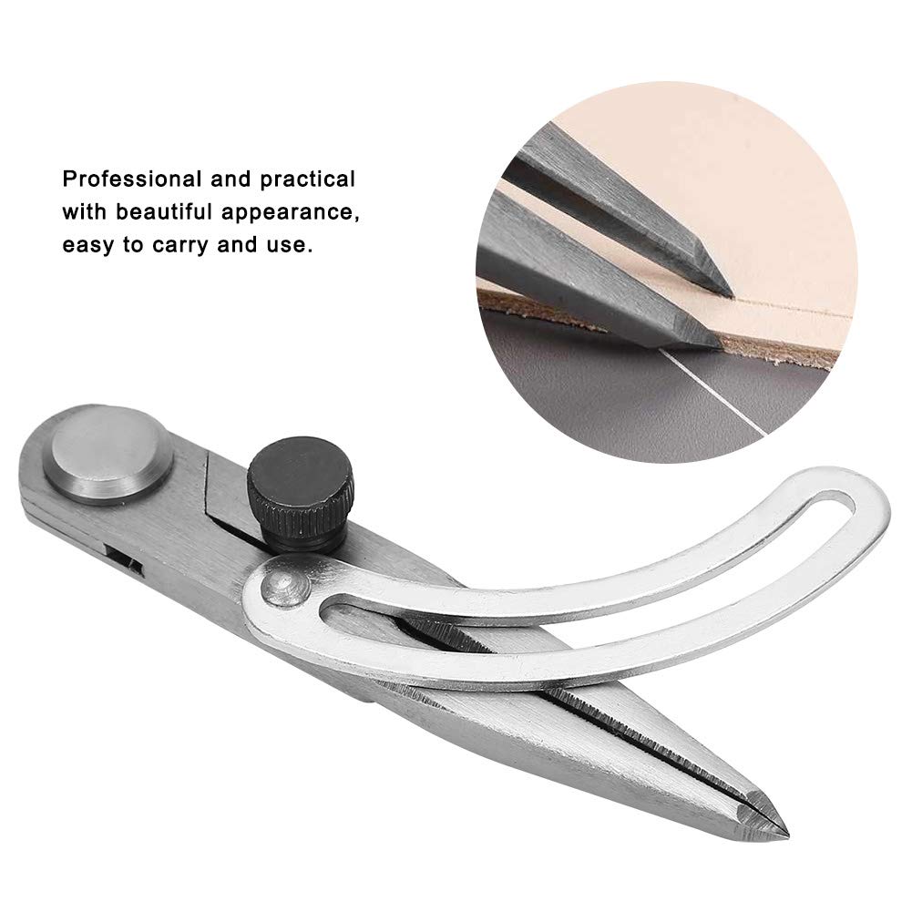 Tiiyee Leather Compass, Wing Divider Leathercraft Compasses Rotating Craft Tool Adjustable Edge Drawing Tool Leatherwork for Sewing Handmade Drafting Woodworking Metalworking Rotating Scratch(100mm)