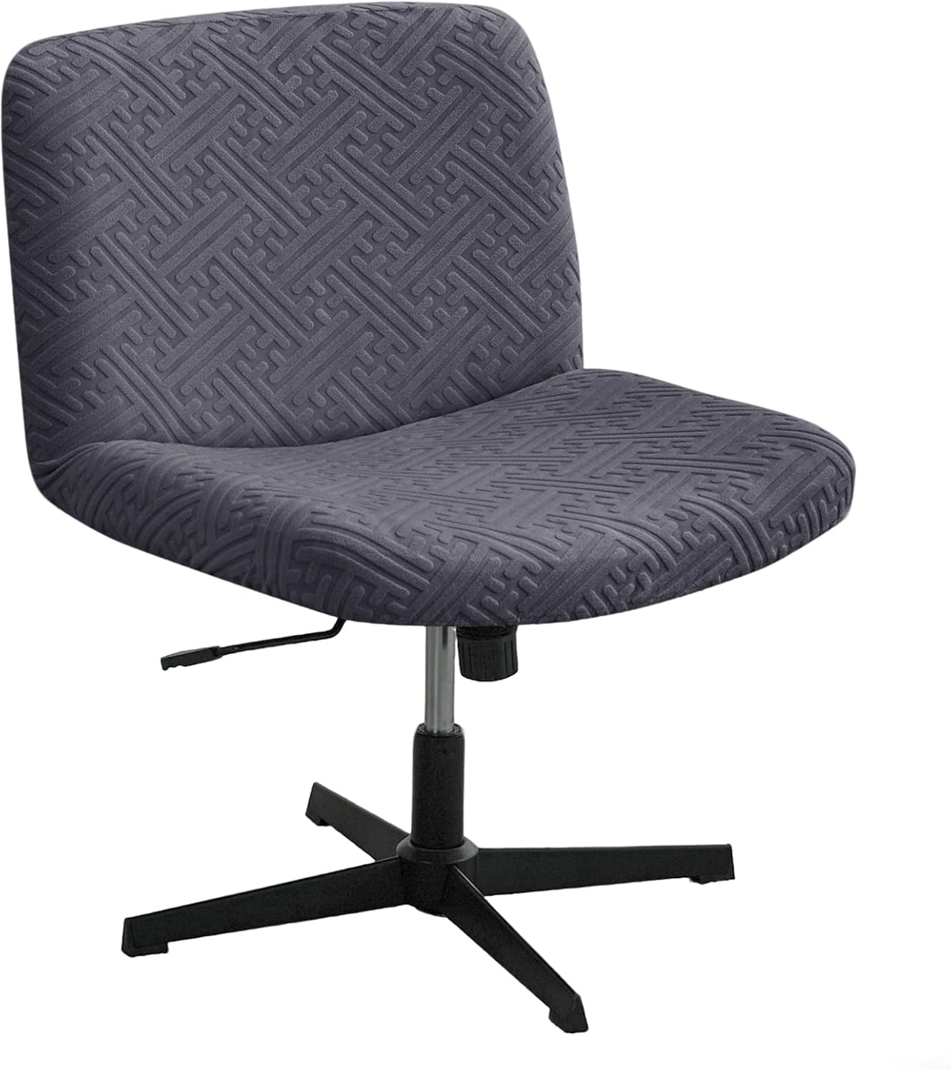Armless Chair(1PC,Dark Criss Cross Chair Cover Water Resistant Jacquard Vanity Chair Cover Elastic Mid Back Wide Seat