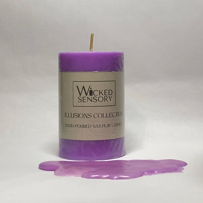 Premium UV Wax Play Candle - Unscented Body Safe Wax Blend for Sensory Play, Comfortable Heat Sensation - Perfect for Couples & Beginners (UV Purple)