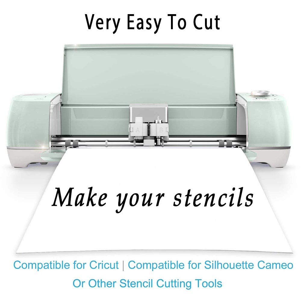 15 Pack 6 Mil Clear Mylar Stencil Sheets, 12" x 24" Blank Stencils, Reusable Template Material, Make Your Own Stencil Compatible Vinyl Cutting Machine
