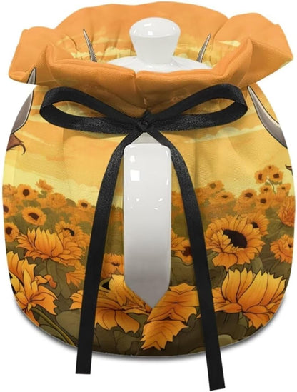 Highland Cow Tea Cozy for Teapot Insulation Keep Warm Dust Cover Kettle Quilt for Home Kitchen Holiday