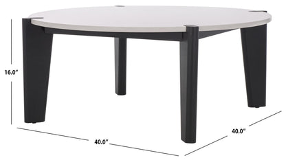 SAFAVIEH Couture Collection Garcia Black/White Marble Top Round Coffee Table