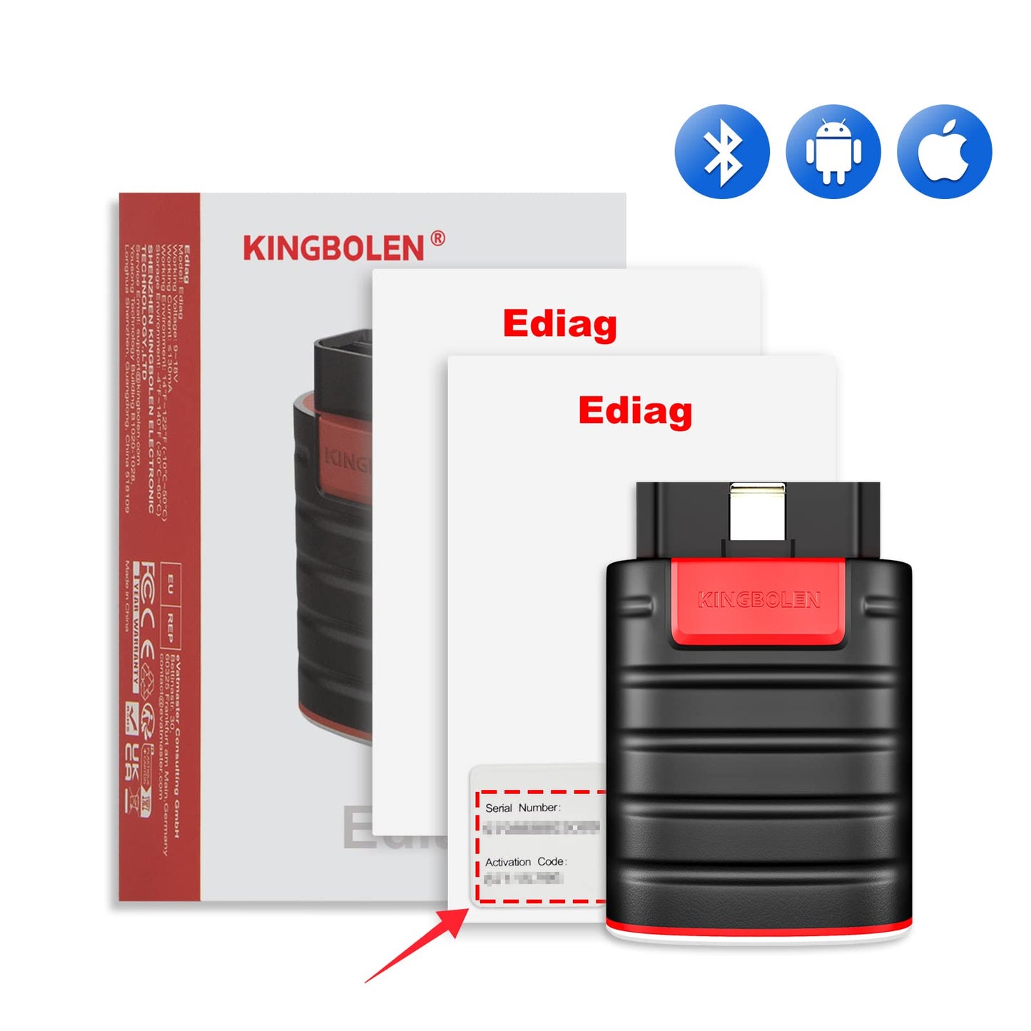 KINGBOLEN Ediag OBD2 Scanner Bluetooth, Bidirectional Scanner All System Diagnostic Tool for iOS & Android, ECU Coding, Active Test,15+ Reset Function, FCA AutoAuth, 1 Year Fr-ee Update from Thinkcar