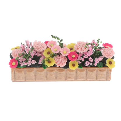 GANAZONO 2pcs Miniature Flower Bed Dollhouse Garden Planter Bed Mini Window Box Micro Landscape Decoration Fairy Garden Dollhouse Accessories
