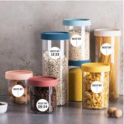 600 Pieces Expiration Date Food Stickers, 1" Circle Dot Small Blank Food Date Labels for Food Containers Storage Freezer Restaurant FoodSaver Food Service Prep Best by Labels