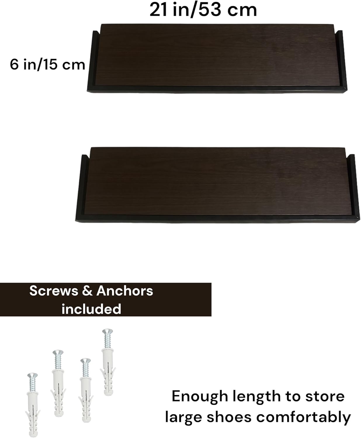 Set of 2 Wall Shoe Rack - Space Saving Wall Mounted Shoe Organizer - Durable Shoe Holder for Small Spaces - Wall Shelf