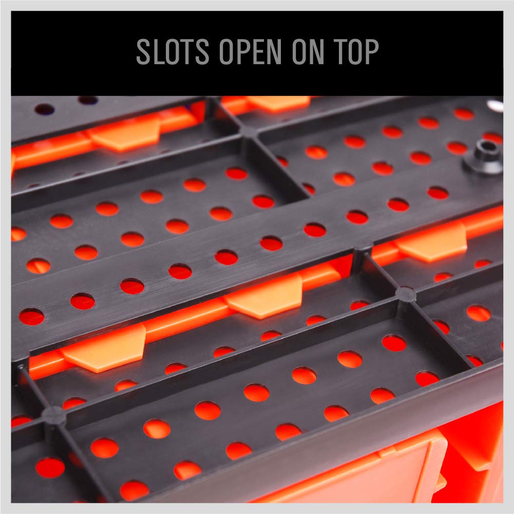 30-Bin Wall-Mounted Storage Rack System - Heavy-Duty Garage Tool Organizer for Screws, Nuts, Bolts, Nails, Beads, and Small Hardware Parts - Easy Installation and Customizable