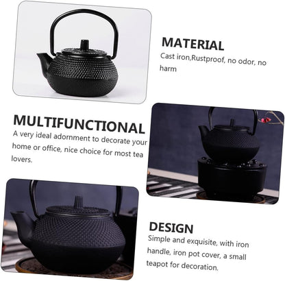 Hemoton Cast Iron Teapot Tea Set, Retro Metal Coffee Kettle for Stove Top, Mini Tea Kettle Optional Iron Kettle
