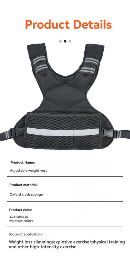 Adjustable weighted Vest with Reflective Strips for Fitness Training Workout, Strength Training, Running, Muscle Building, Weight Loss, Weightlifting (black,20-32lb)