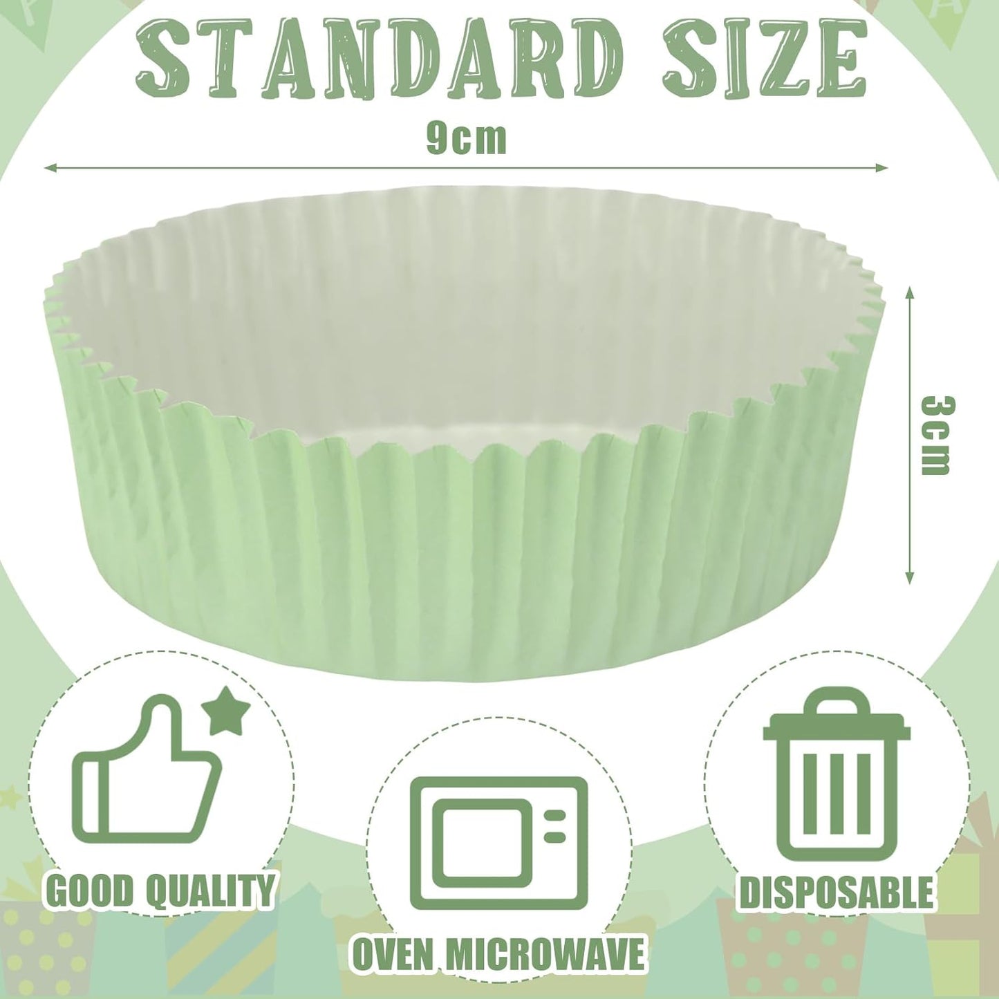Uiifan 150 Pcs Disposable Round Cupcake Liners, Paper Baking Cups for Microwave Oven Safe Bakeware