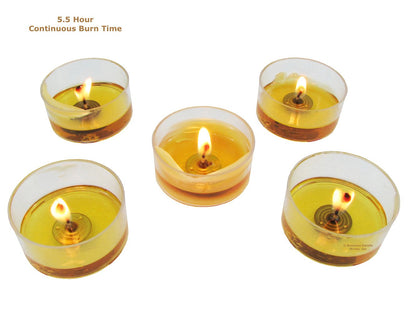 Beeswax Candle Works, 6-Hour Tea Lights (Pack of 60) Clear Cups, 100% USA Beeswax