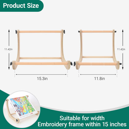 Airo Adjustable Embroidery Table Stand,with 2 Size Rods (11.8" & 15.3"), Cross Stitch Holder for Hand Work & Lap Stitching with Both Hands Free