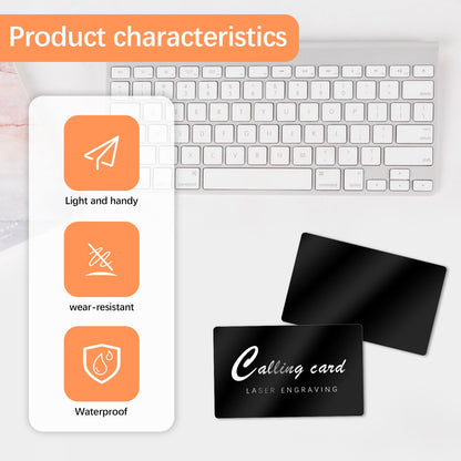 350 Pcs Metal Business Card Blanks, Black Aluminium Metal Business Cards for CNC Laser Engraving Engraver Multipurpose Personalized Custom Business Cards Blank Thickness 0.01 Inch