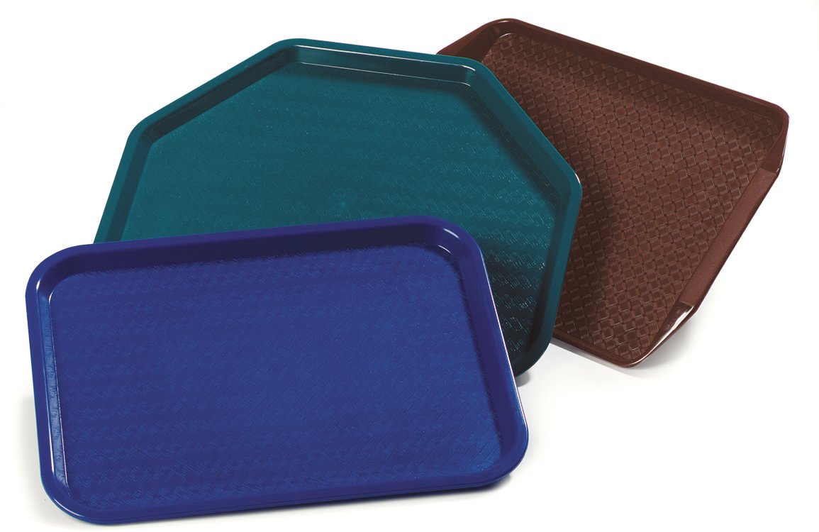 Carlisle FoodService Products Cafe Food Tray, 10 x 14 Inches, Chocolate, Plastic Cafeteria Tray
