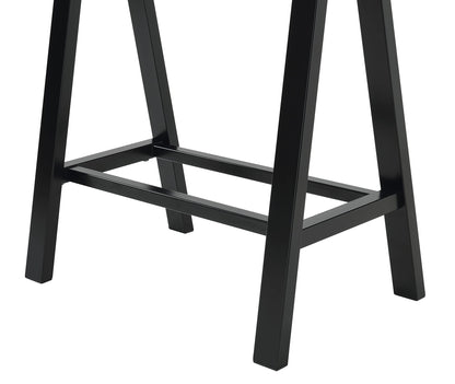 OSP Home Furnishings Middleton 47 Inch Desk with Clear Beveled Glass Top, Black Base