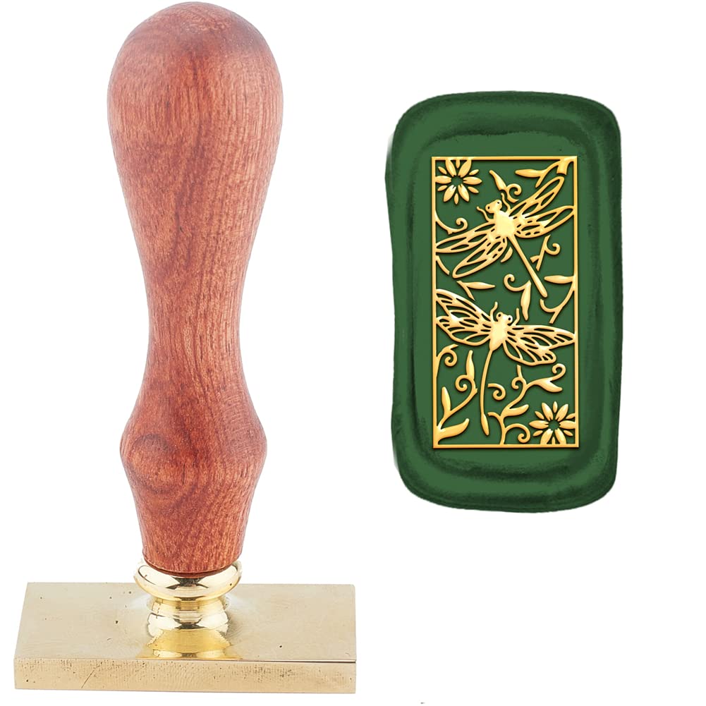 CRASPIRE Dragonfly Wax Seal Stamp Sunflower Sealing Wax Stamps Vine Retro Vintage Removable Brass Stamp Head with Wood Handle for Wedding Invitations Cards Gift Wrapping