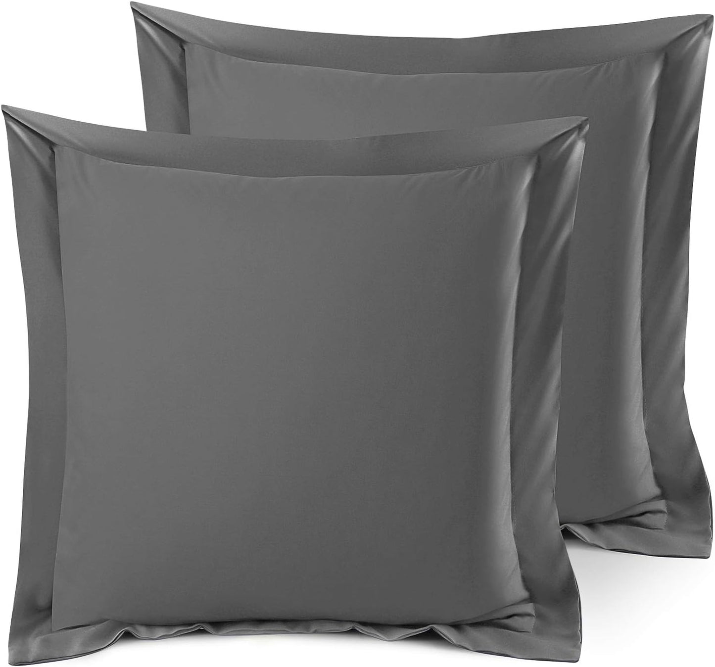 Nestl Soft Pillow Shams Set of 2, Double Brushed Microfiber Pillow Covers, Hotel Style Premium Bed Pillow Cases, Gray