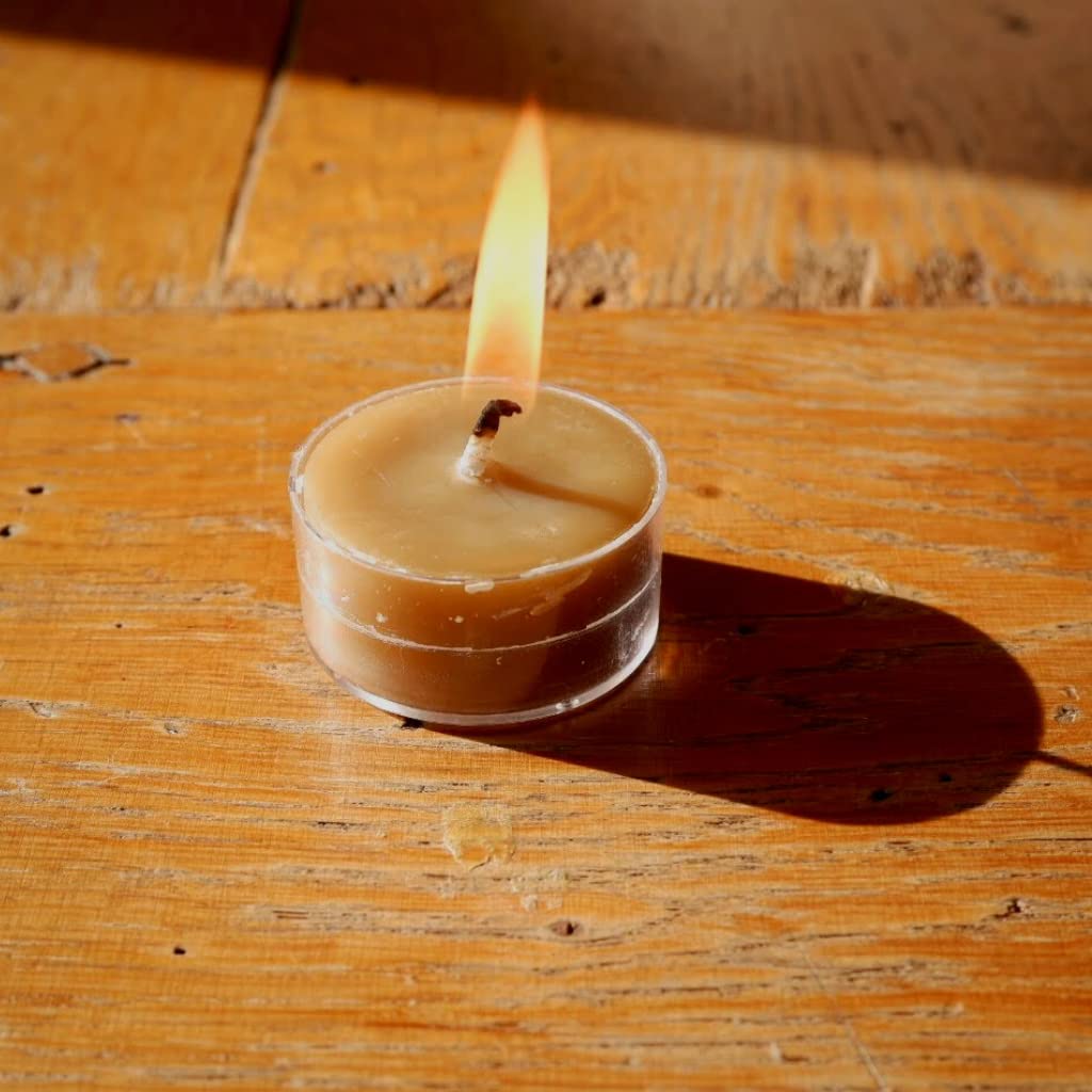 Candlestock Real Bayberry Tealight Candle 6 Pack – Pure Bayberry and Pure 100% USA Beeswax Blend – Dripless Tealight Candle Set