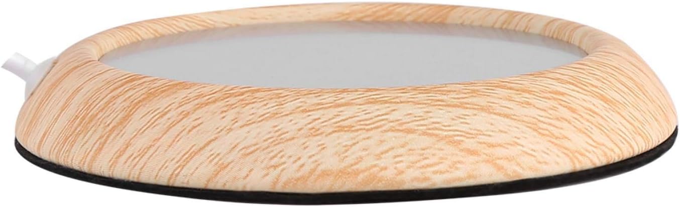 USB Wood Grain Cup Warmer with USB Cable, Electric Drink Plate Tea Mat Coffee Warmer Pad for Home Use