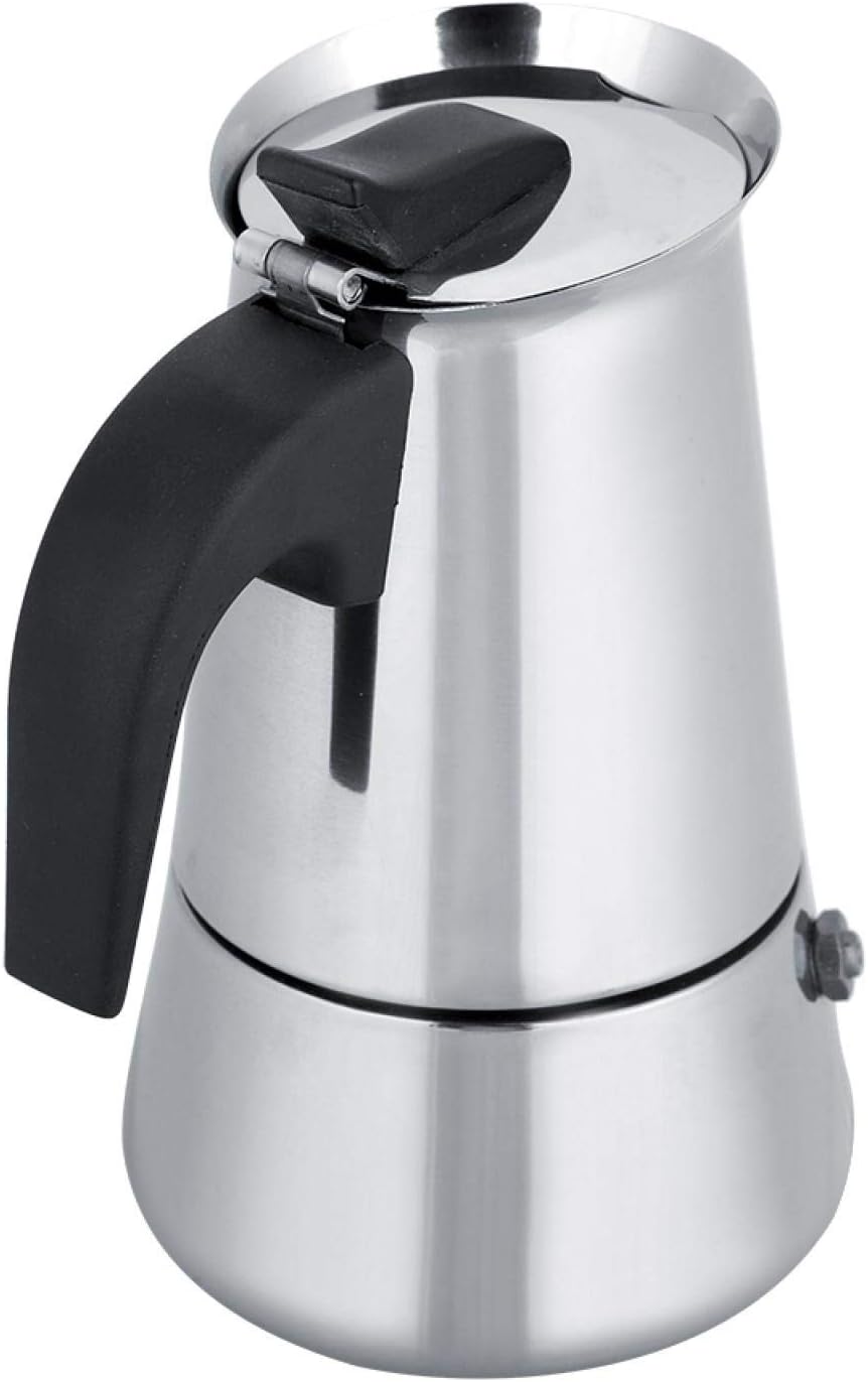 Stainless Steel Moka Pot Espresso Coffee Maker, Portable Electric Heating Espresso Maker for Home Office Use