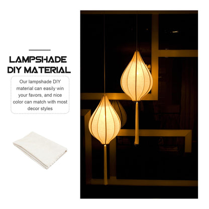 Luxshiny Lampshade Fabric Material Diy Lamp Cover Sheet Pre-Cut Flax Cloth Light Cover Material for Table Lamps and Chandeliers Home Decor