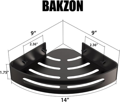 2 Pack, Bakzon Corner Shower Caddy, Shower Shelf Corner No Drilling Bathroom Shower Organizer Storage Rack Adhesive