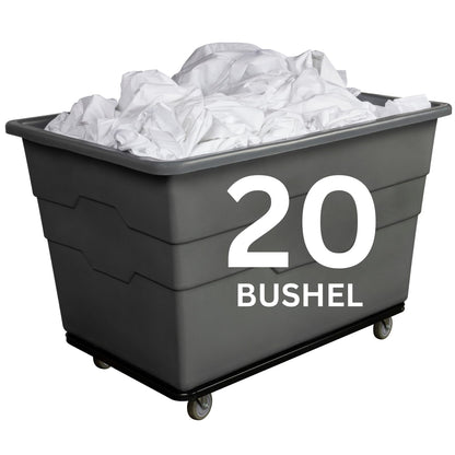 ReadySpace Commercial 20 Bushel Utility Cart with Steel Base, Poly Box Basket Truck, Laundry Cart, and Rolling Trash Bin, 51.5-Inch x 35.5-Inch x 36-Inch, 1000 Pound Weight Capacity, Gray