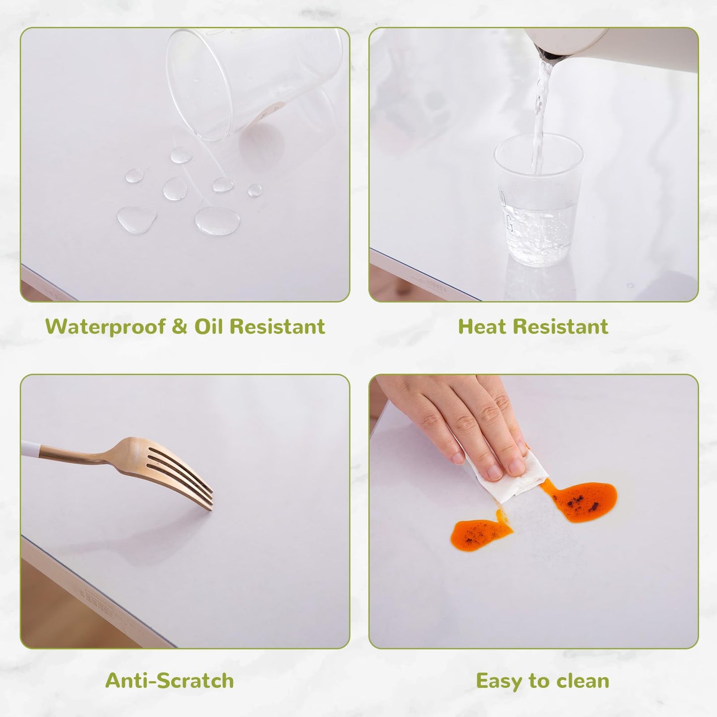 Eisdroma Clear Table Cover Protector - 16 x 48 Inch, 1.5mm Thick Plastic, Vinyl Table Mat for Desks