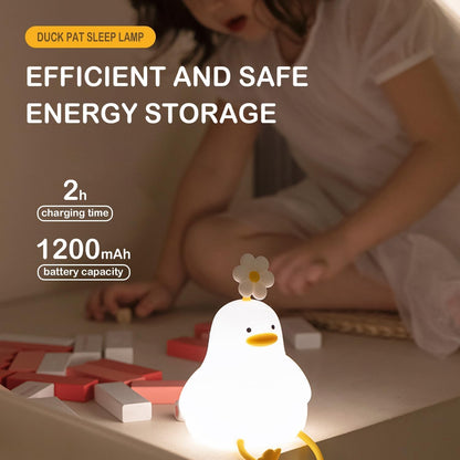 Icotoibabie Cute Flower Chick Night Light for Kids, Infants Soft Cute Flower Chicken Lamp Is Aesthetic Bedroom Decor, Food Grade Silicone Squishy Lamp Led Have 3 Levels Dimmable Lights Gifts for Women