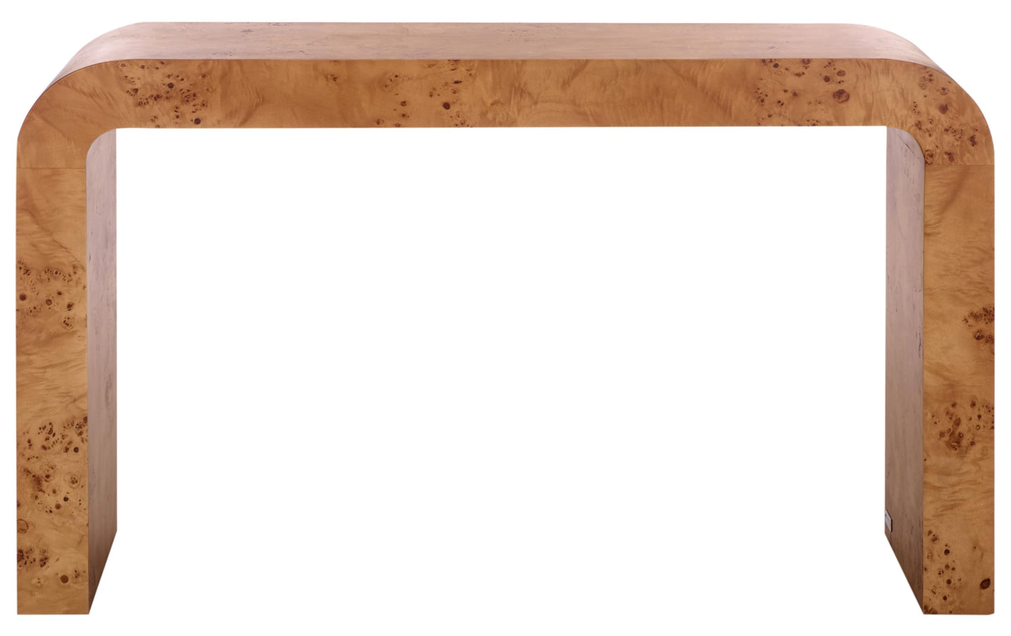 SAFAVIEH Couture Collection - Tessly Walnut Burl Veneer Console Table, Curved Waterfall Design, Fully Assembled (SFV5550A)