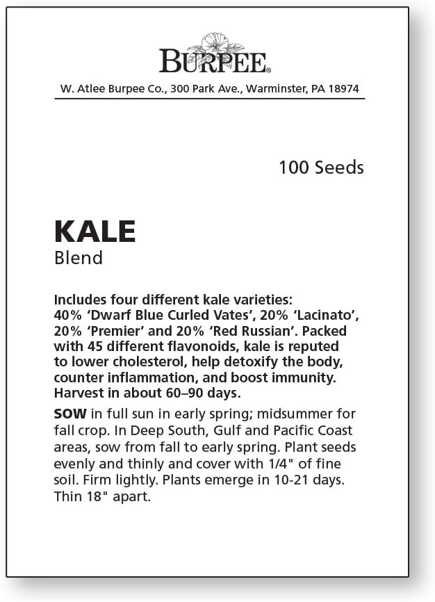 100 Burpee Kale Blend Kale Seeds seeds