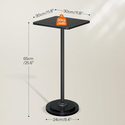 BB171BZ01 HOOBRO Small Side Table, Square Drink Table, Coffee Martini Table with Pedestal, Accent Nightstand for Small