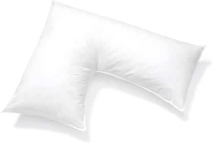 L-Shaped Support Pillow - Soft White Cover for Neck and Shoulder Relief