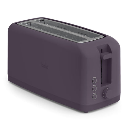 bella 2 Slice Slim Toaster, Fits-anywhere™ Kitchenware, 6 Setting Shade Control with Reheat & Cancel Buttons, Fits sourdough, 10” Long Slot, Anti Jam & Auto Shutoff, 900 Watt, Surf