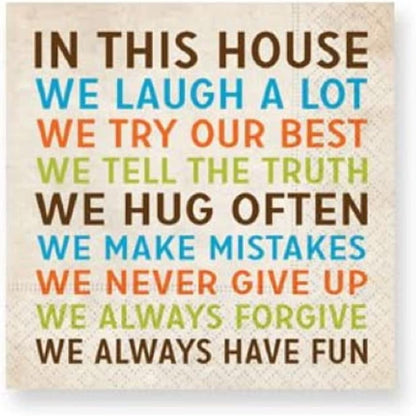 Design Design House Cocktail Napkins, Multicolor, 5"