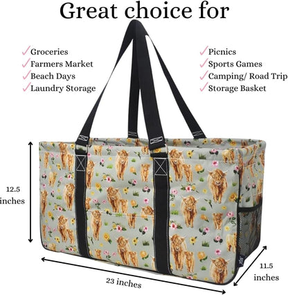 NGIL Extra Large Utility Tote, Reusable Grocery Bag, Oversized Collapsible for Groceries, Storage, Picnic, Beach