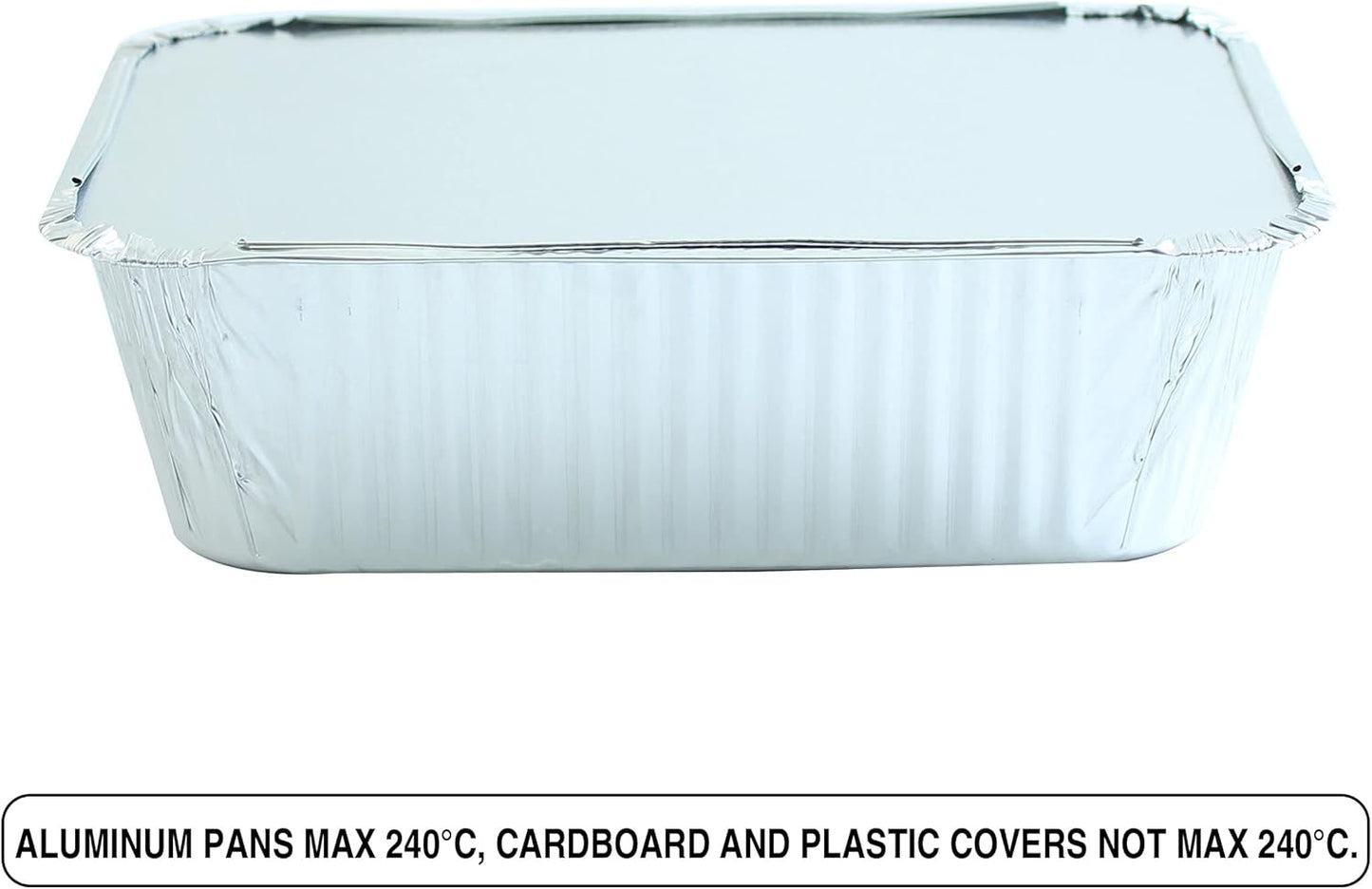 PARTY BARGAINS 5 Lb. Aluminum Foil Pans with Lids - 25 Count Set, 9 x 7 Inches Oblong Pan Food Container for Hot and