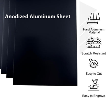 HXymxkeqi 10PCS 5052 Black Anodized Aluminum Sheet 5x7 Inch 0.8mm CNC Machining Grade Metal Stock for Enclosures Robotics Prototyping