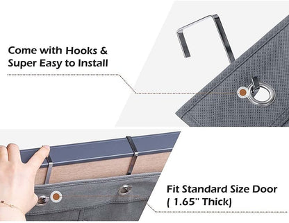 6 12 Over The Door Hanging Shoe Rack Organizer with Extra Large and Large Fabric Pockets Shoe Holder for Home Storage