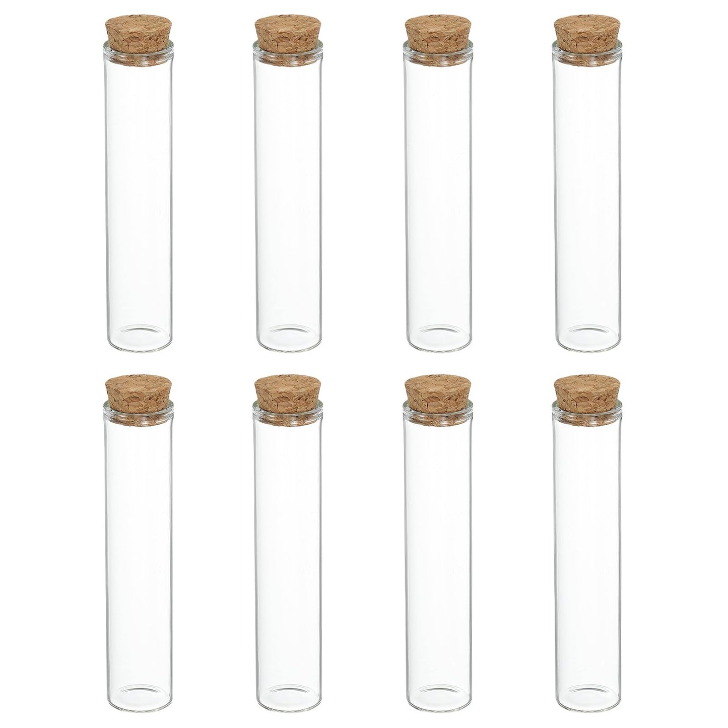 uxcell 8Pcs Mini Glass Bottles with Cork Stoppers, 30ml Small Clear Bottles Glass Empty Jars Vials for DIY Crafts Party Wedding Decor Favors