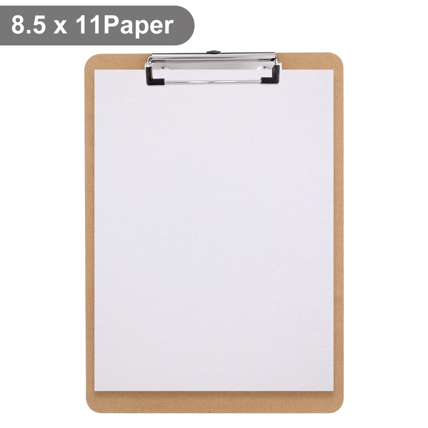 Macroclo Wood Clipboards 40 Pack, Letter Size Hardboard Clip Board 8.5x11 for Classroom, Students, Kid, A4 Standard Size 9" x 12.5" with Low Profile Clip, Office & School Supply